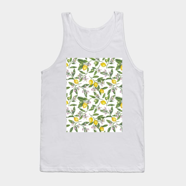 Lemon branches with blossoms and fruit 4 Tank Top by katerinamk